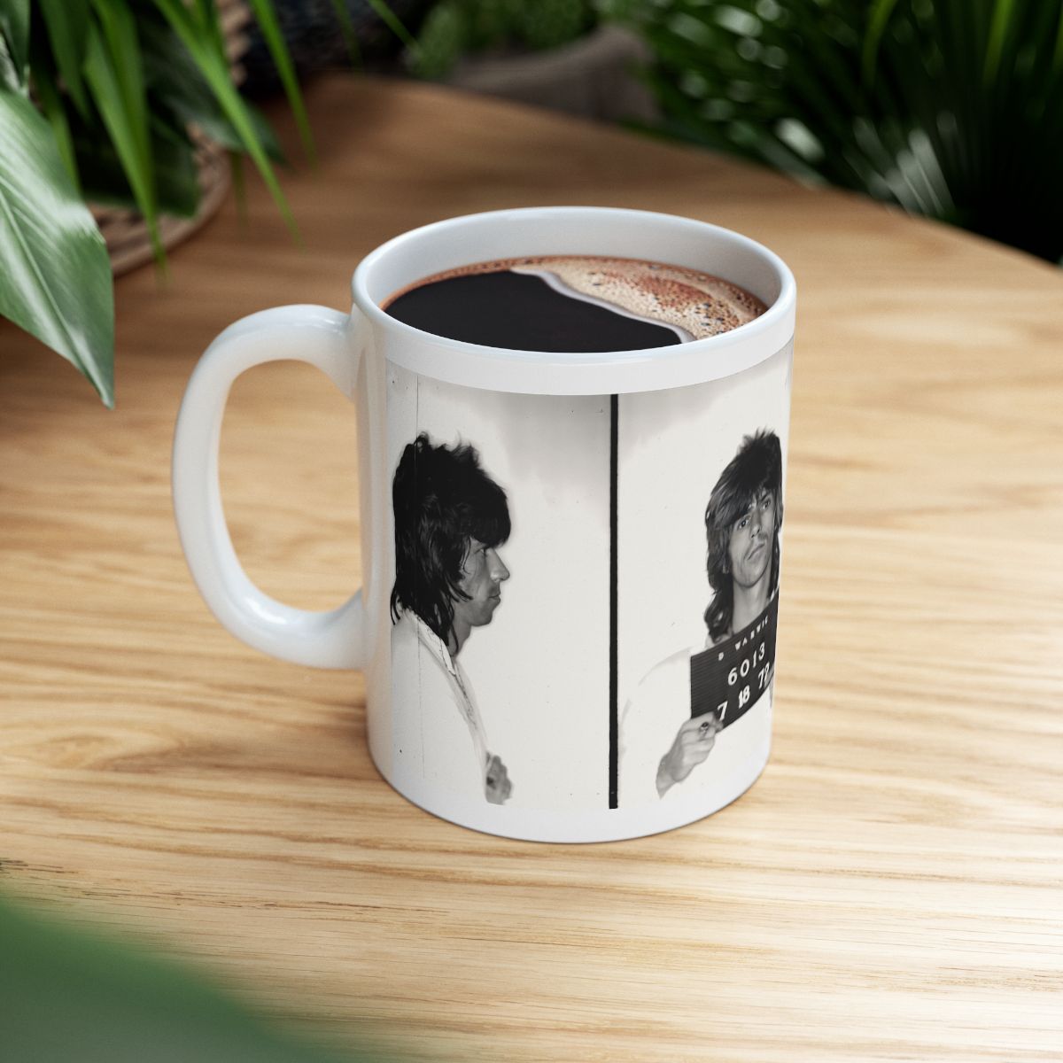 Keith Richards Mugshot Coffee Mug 11oz | Magnificent 1972 Mug Shot Portrait | Famous Warwick, RI Arrest | The Rolling Stones | Made To Order | Original Art Design | Custom Made | NEW