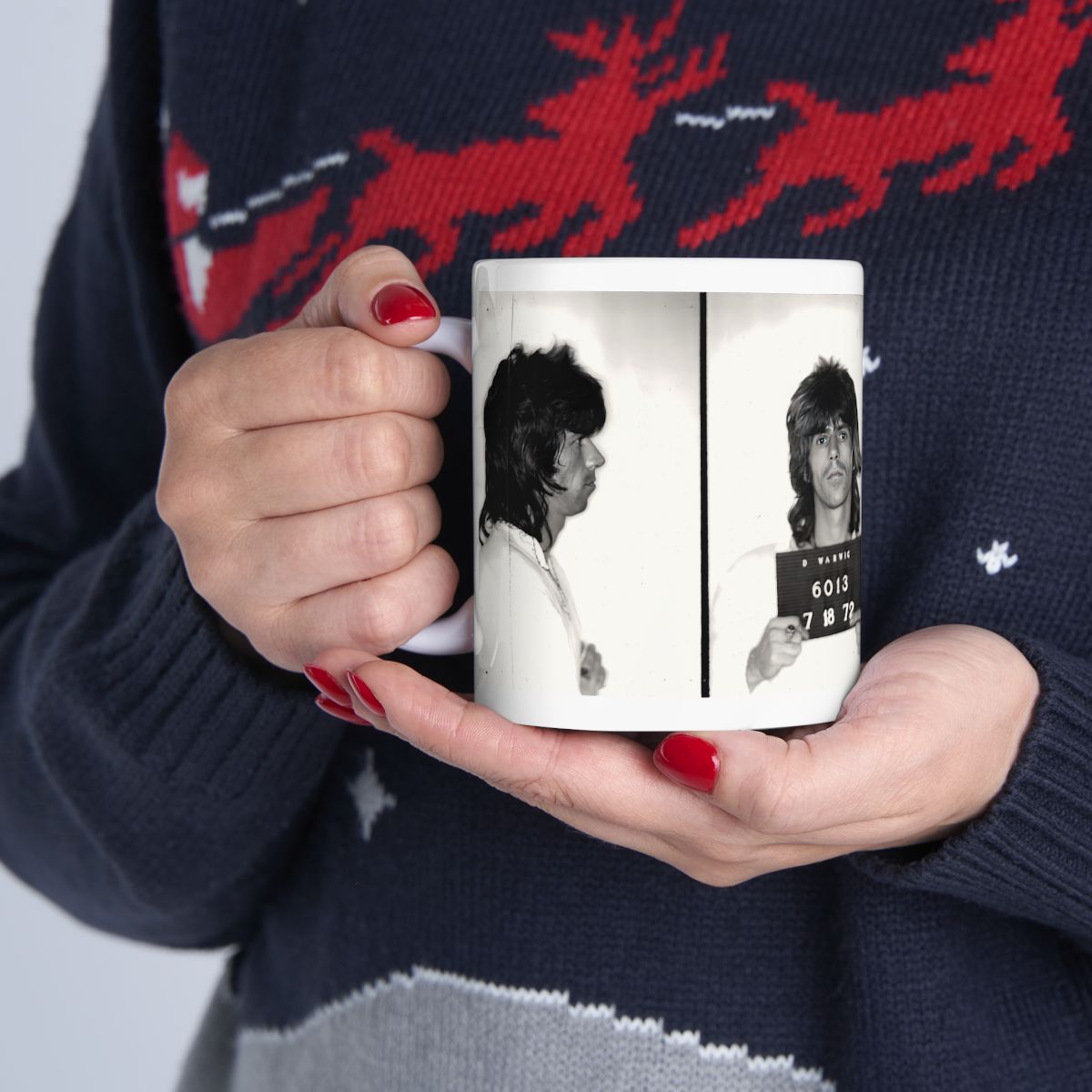 Keith Richards Mugshot Coffee Mug 11oz | Magnificent 1972 Mug Shot Portrait | Famous Warwick, RI Arrest | The Rolling Stones | Made To Order | Original Art Design | Custom Made | NEW
