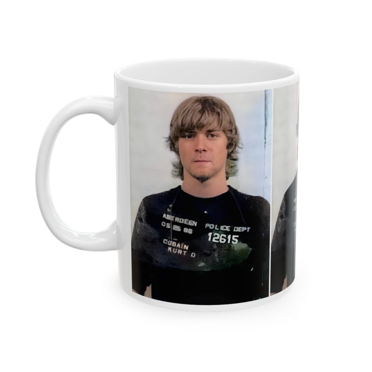 Kurt Cobain Mugshot Coffee Mug 11oz | Magnificent 1986 Mug Shot | Outlaw | Busted | Infamous Aberdeen, Washington Arrest | Nirvana | Grunge Icon | Legendary American Music | The 90s | Custom Made | Original Art Design | Made To Order | NEW (Sealed)