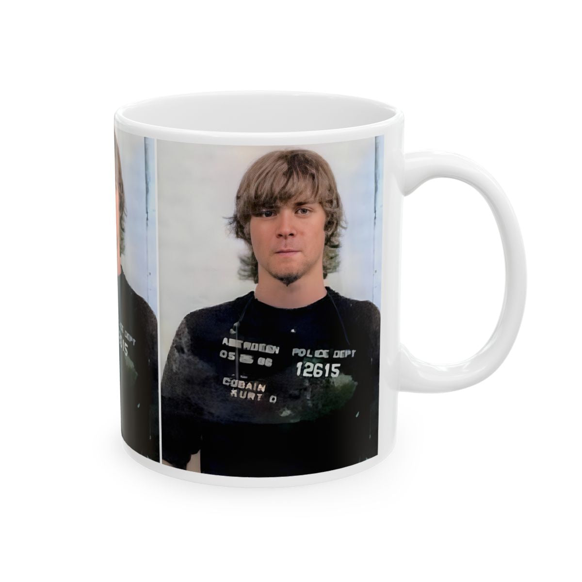 Kurt Cobain Mugshot Coffee Mug 11oz | Magnificent 1986 Mug Shot | Outlaw | Busted | Infamous Aberdeen, Washington Arrest | Nirvana | Grunge Icon | Legendary American Music | The 90s | Custom Made | Original Art Design | Made To Order | NEW (Sealed)