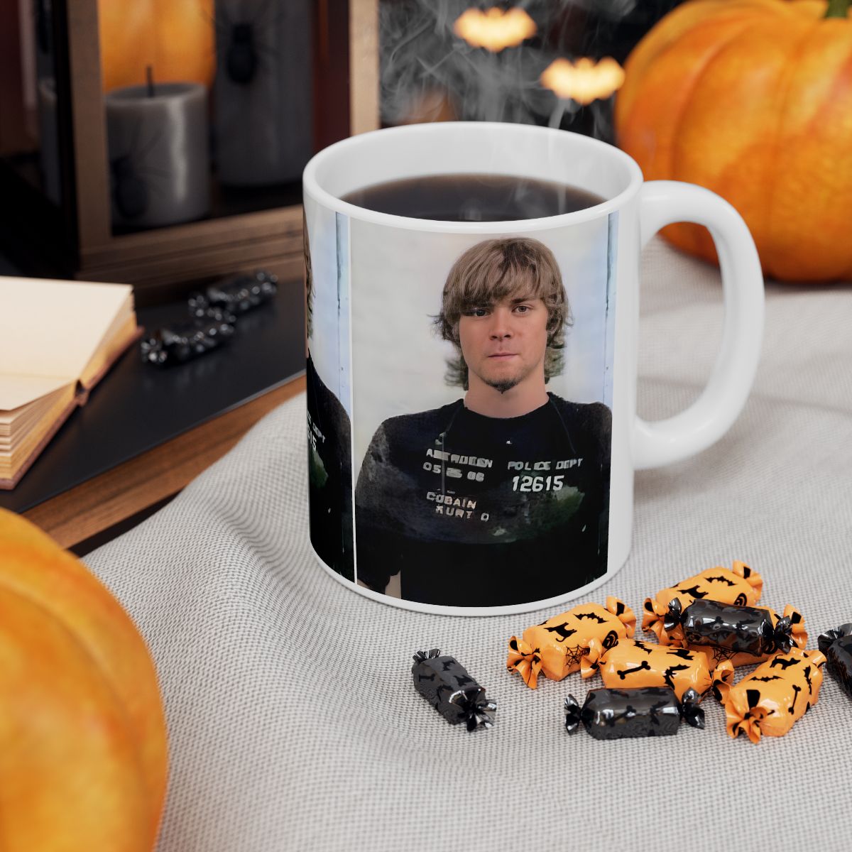 Kurt Cobain Mugshot Coffee Mug 11oz | Magnificent 1986 Mug Shot | Outlaw | Busted | Infamous Aberdeen, Washington Arrest | Nirvana | Grunge Icon | Legendary American Music | The 90s | Custom Made | Original Art Design | Made To Order | NEW (Sealed)