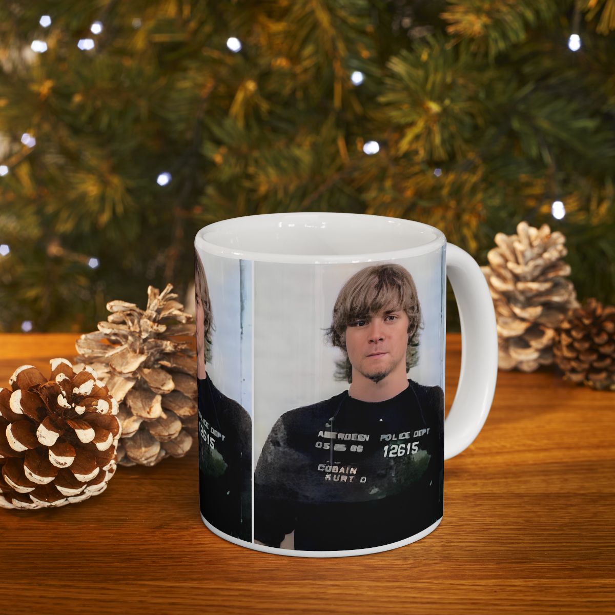 Kurt Cobain Mugshot Coffee Mug 11oz | Magnificent 1986 Mug Shot | Outlaw | Busted | Infamous Aberdeen, Washington Arrest | Nirvana | Grunge Icon | Legendary American Music | The 90s | Custom Made | Original Art Design | Made To Order | NEW (Sealed)