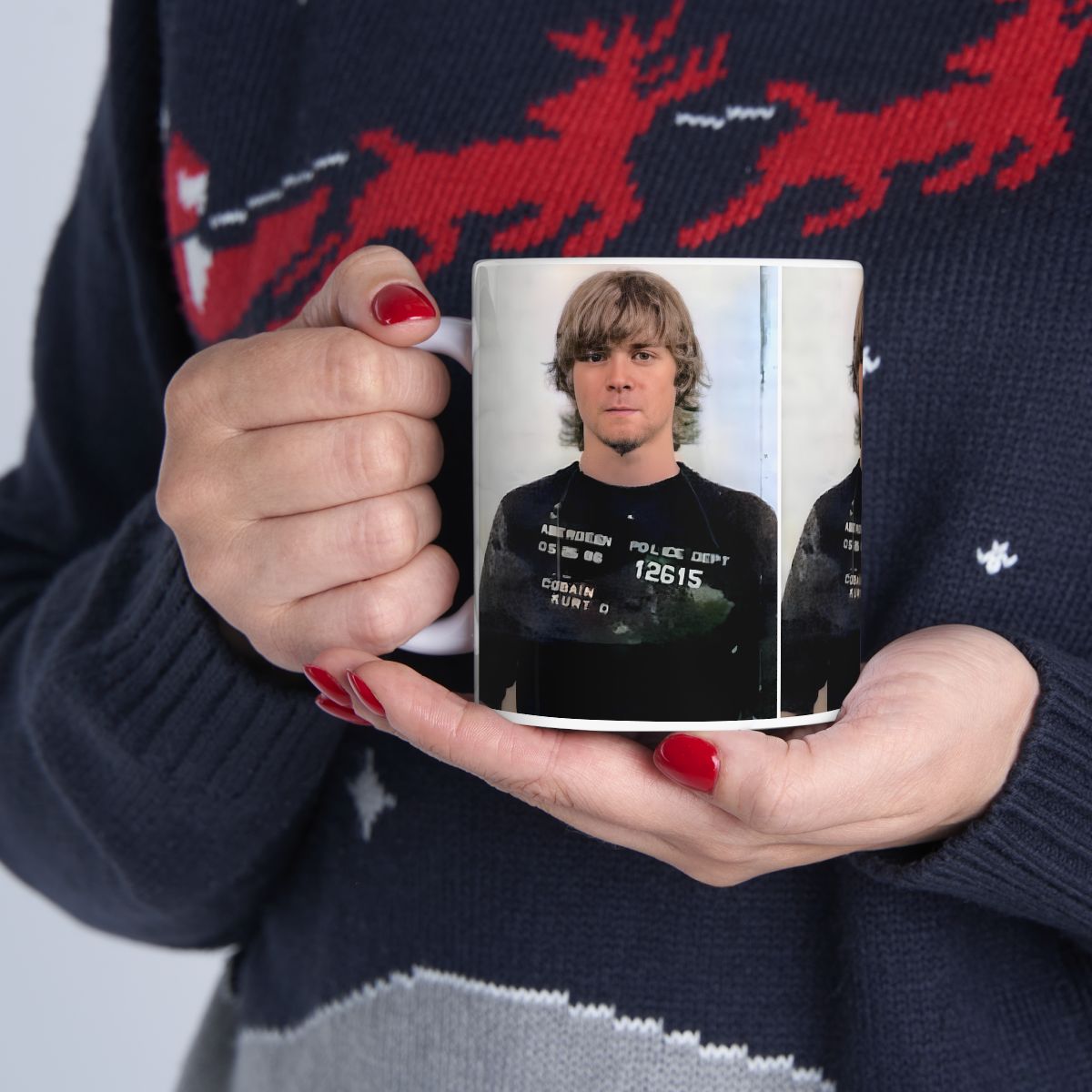 Kurt Cobain Mugshot Coffee Mug 11oz | Magnificent 1986 Mug Shot | Outlaw | Busted | Infamous Aberdeen, Washington Arrest | Nirvana | Grunge Icon | Legendary American Music | The 90s | Custom Made | Original Art Design | Made To Order | NEW (Sealed)