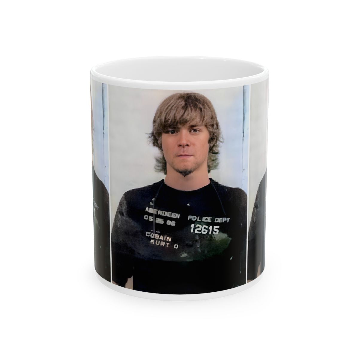 Kurt Cobain Mugshot Coffee Mug 11oz | Magnificent 1986 Mug Shot | Outlaw | Busted | Infamous Aberdeen, Washington Arrest | Nirvana | Grunge Icon | Legendary American Music | The 90s | Custom Made | Original Art Design | Made To Order | NEW (Sealed)
