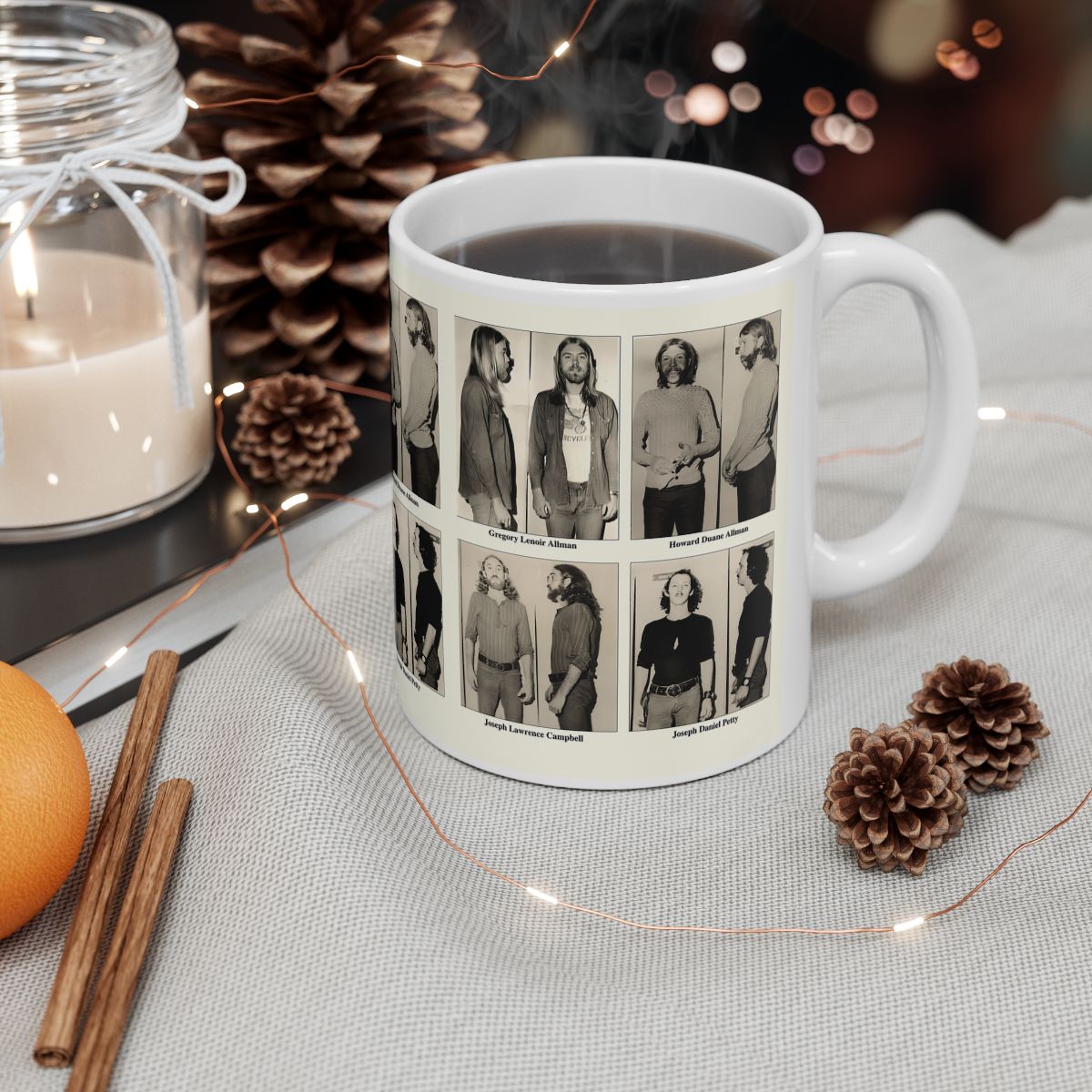 The Allman Brothers Band Mugshots Coffee Mug 11oz | Magnificent 1971 Mug Shot Pictures | Duane Allman | Gregg Allman | Famous Jackson, Alabama Arrest | Rock and Roll | Legendary American Music | Made To Order | Original Art Design | Custom Made | NEW