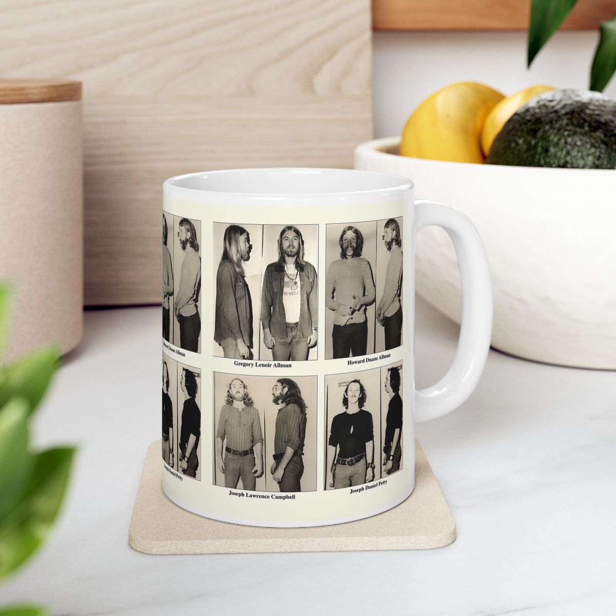 The Allman Brothers Band Mugshots Coffee Mug 11oz | Magnificent 1971 Mug Shot Pictures | Duane Allman | Gregg Allman | Famous Jackson, Alabama Arrest | Rock and Roll | Legendary American Music | Made To Order | Original Art Design | Custom Made | NEW
