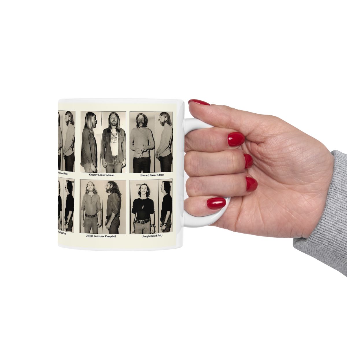 The Allman Brothers Band Mugshots Coffee Mug 11oz | Magnificent 1971 Mug Shot Pictures | Duane Allman | Gregg Allman | Famous Jackson, Alabama Arrest | Rock and Roll | Legendary American Music | Made To Order | Original Art Design | Custom Made | NEW