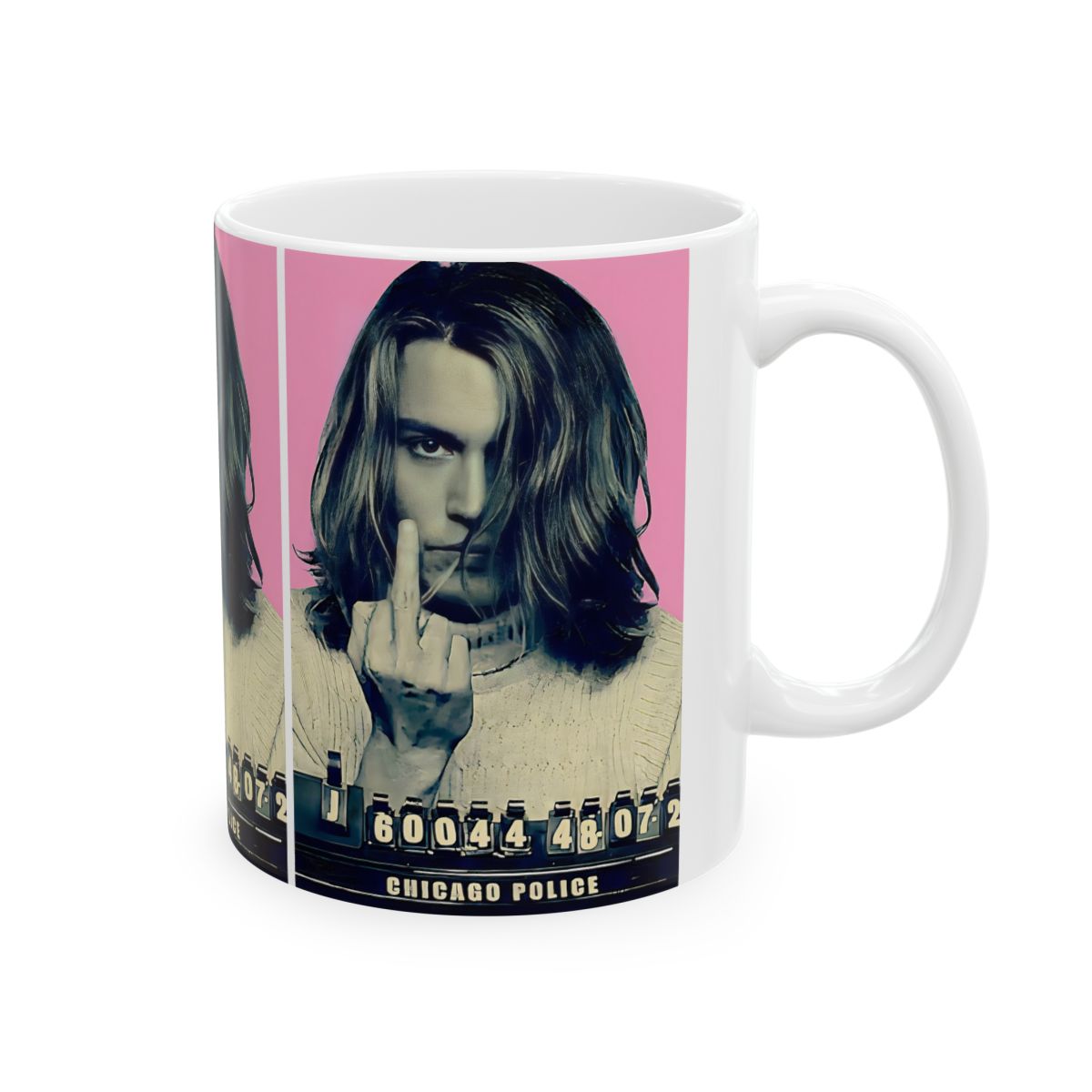 Johnny Depp Mugshot Coffee Mug 11oz | Awesome 2001 Mug Shot Portrait | Iconic Actor | Hollywood Royalty | Legendary American Film Star | Custom Made | Made To Order | NEW (Sealed)