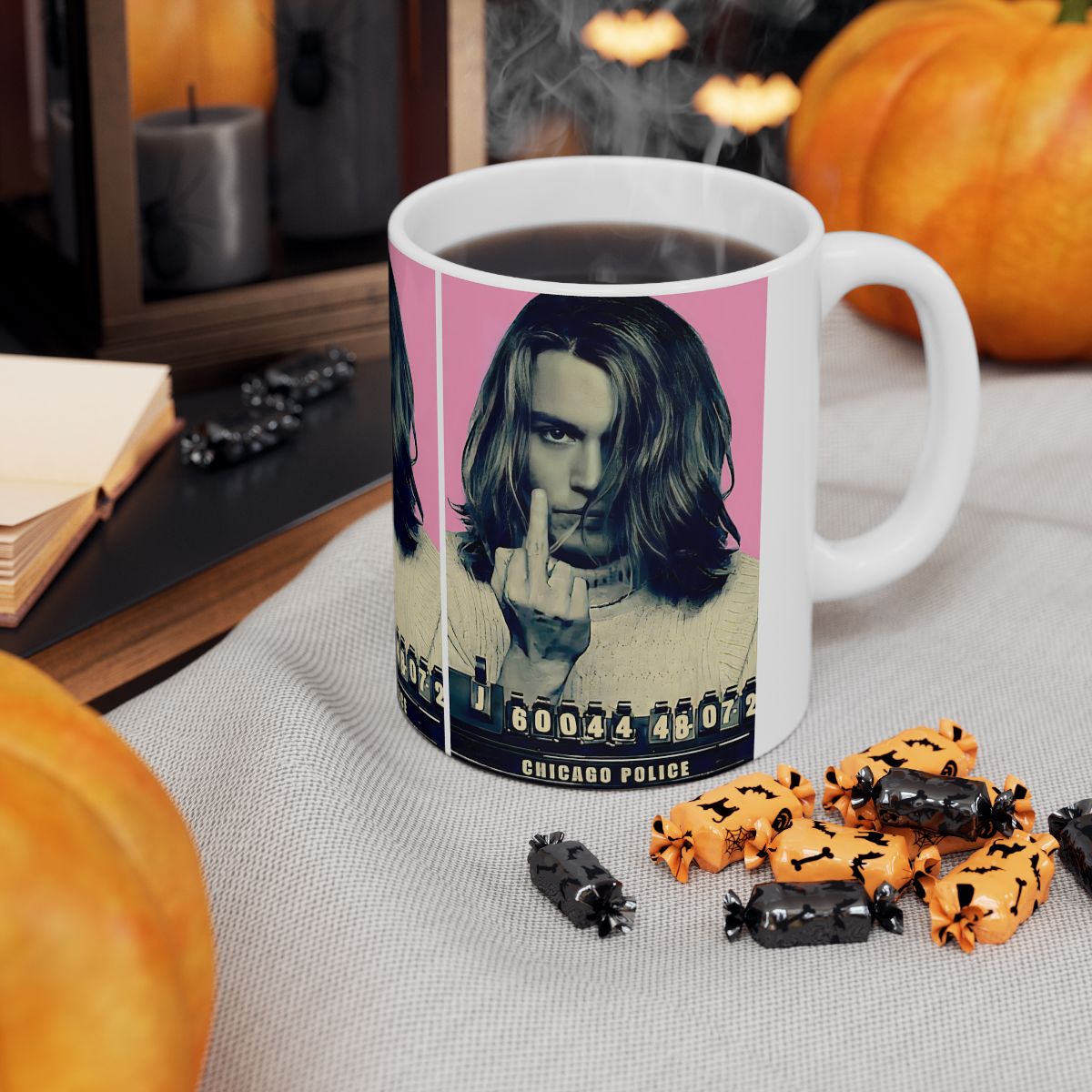 Johnny Depp Mugshot Coffee Mug 11oz | Awesome 2001 Mug Shot Portrait | Iconic Actor | Hollywood Royalty | Legendary American Film Star | Custom Made | Made To Order | NEW (Sealed)
