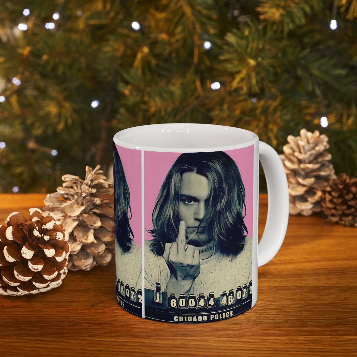 Johnny Depp Mugshot Coffee Mug 11oz | Awesome 2001 Mug Shot Portrait | Iconic Actor | Hollywood Royalty | Legendary American Film Star | Custom Made | Made To Order | NEW (Sealed)