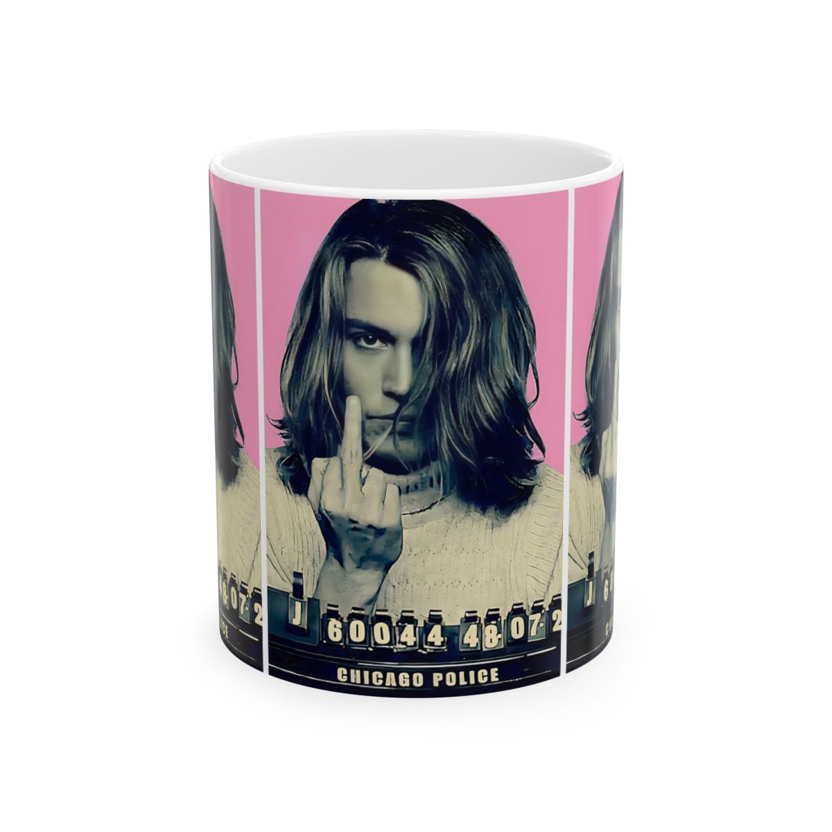 Johnny Depp Mugshot Coffee Mug 11oz | Awesome 2001 Mug Shot Portrait | Iconic Actor | Hollywood Royalty | Legendary American Film Star | Custom Made | Made To Order | NEW (Sealed)