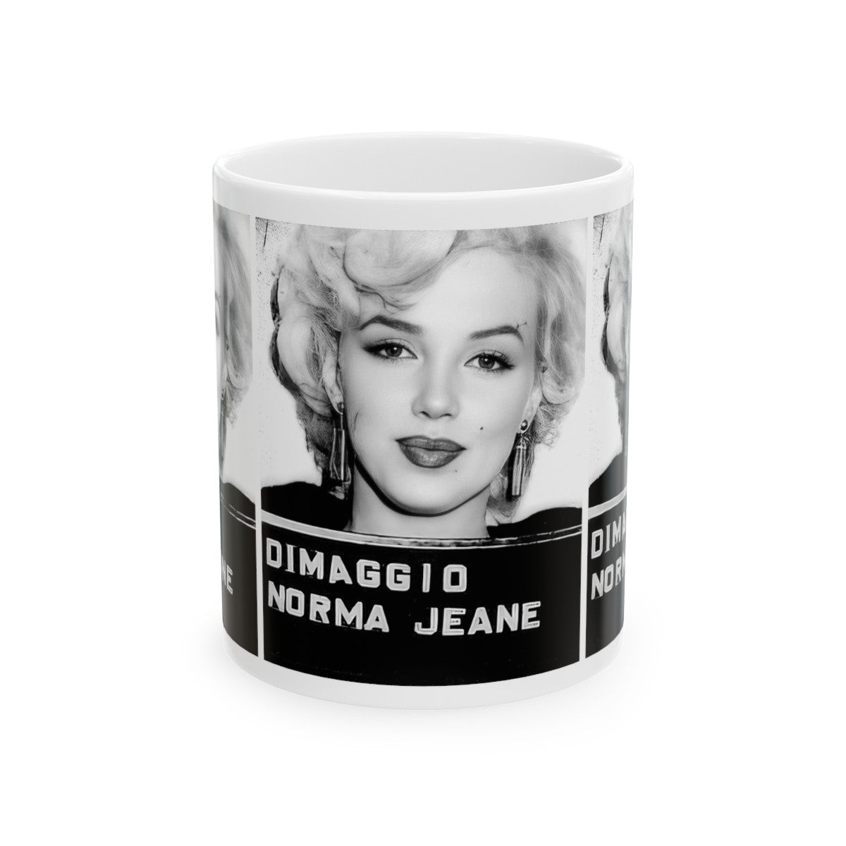 Marilyn Monroe Mugshot Coffee Mug 11oz | Magnificent 1954 USO Mug Shot Portrait | Norma Jeane | DiMaggio | The Fifties | Legendary Actress | American Icon | Hollywood Royalty | Most Wanted | Made To Order| Original Art Design | Custom Made | NEW