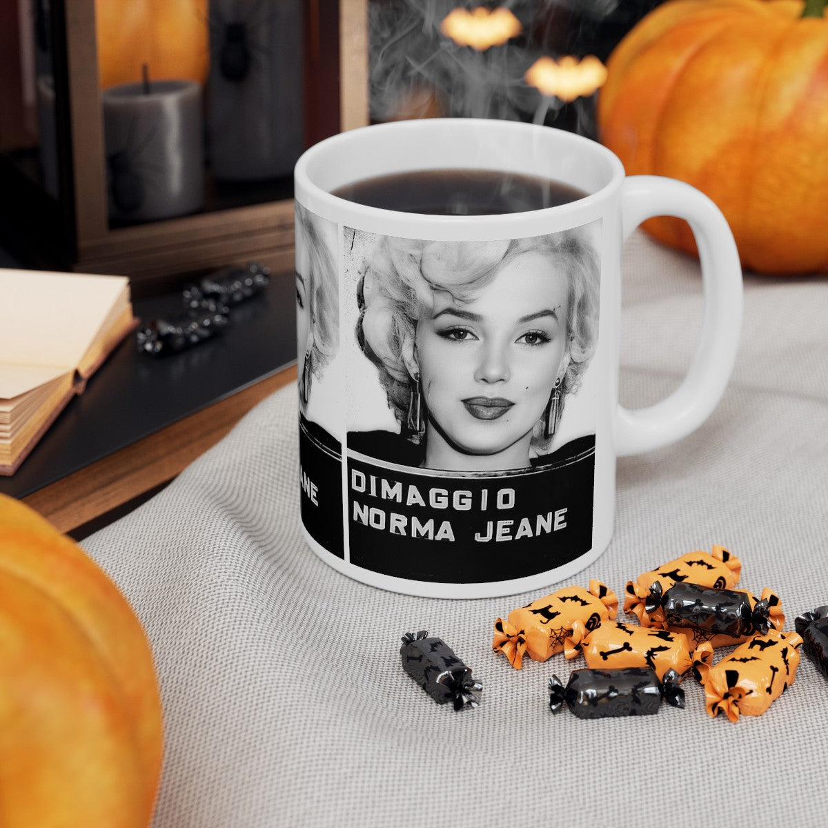 Marilyn Monroe Mugshot Coffee Mug 11oz | Magnificent 1954 USO Mug Shot Portrait | Norma Jeane | DiMaggio | The Fifties | Legendary Actress | American Icon | Hollywood Royalty | Most Wanted | Made To Order| Original Art Design | Custom Made | NEW