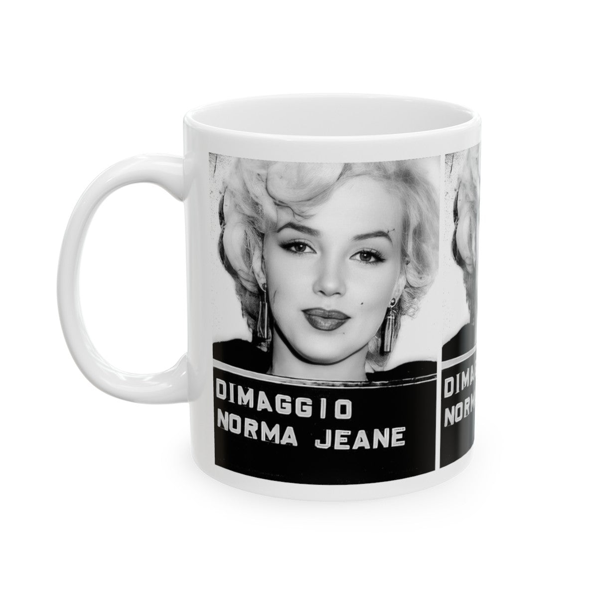 Marilyn Monroe Mugshot Coffee Mug 11oz | Magnificent 1954 USO Mug Shot Portrait | Norma Jeane | DiMaggio | The Fifties | Legendary Actress | American Icon | Hollywood Royalty | Most Wanted | Made To Order| Original Art Design | Custom Made | NEW