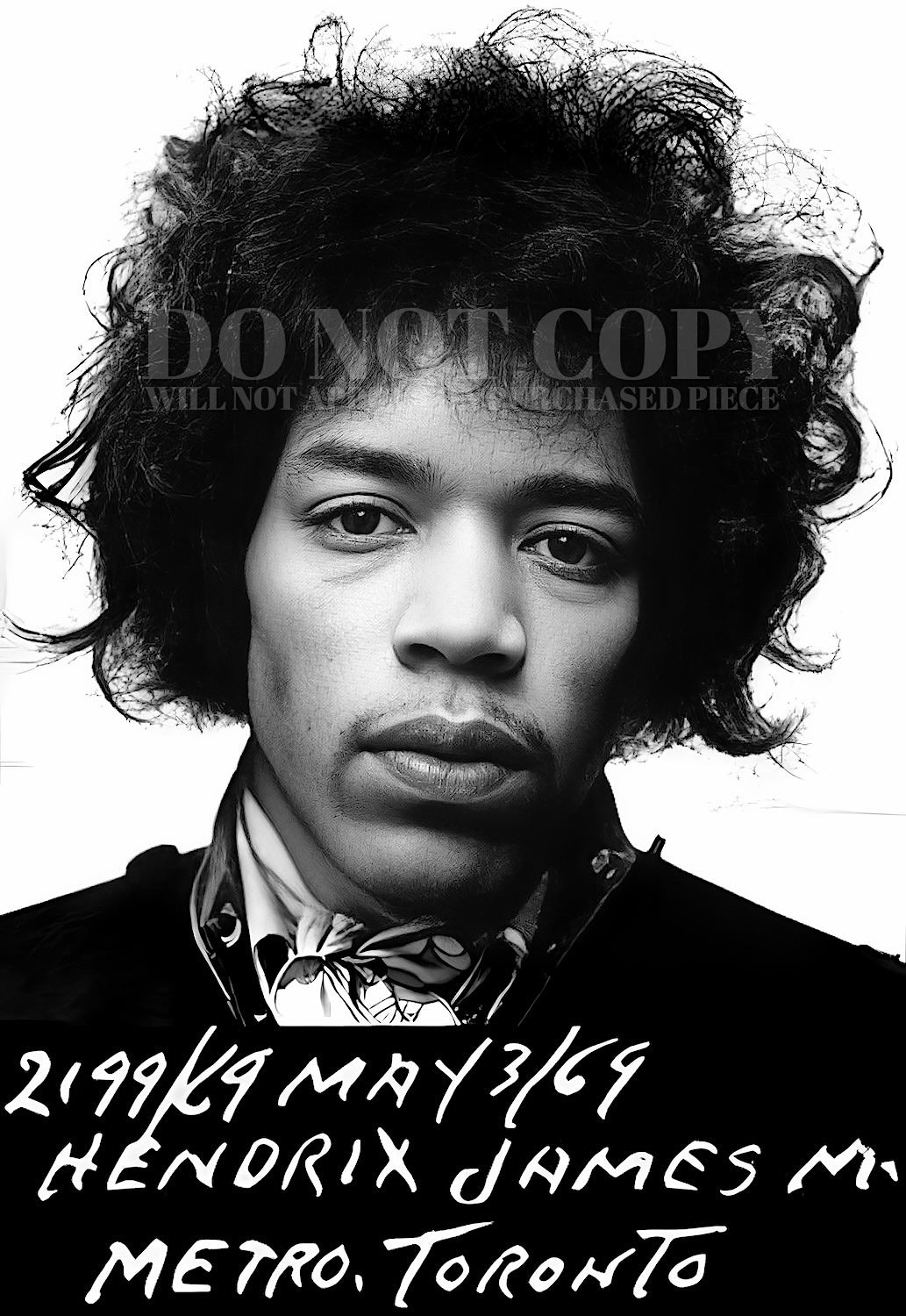 Jimi Hendrix Mugshot Photograph 11 X 16 | Awesome 1969 Mug Shot Portrait | Famous Toronto Arrest | Legendary American Music | Rock and Roll's Most Wanted | Iconic Guitarist | Electric Guitar Warlord | 11X16 Picture | RARE Photo | Poster Art Print