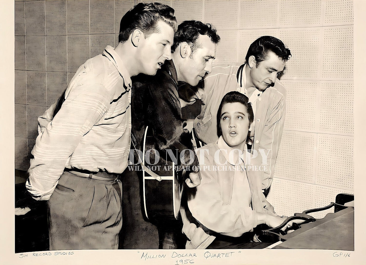 The Million Dollar Quartet Photograph 11 X 15 | Stunning 1956 Sun Studios Portrait | Elvis Presley | Johnny Cash | Carl Perkins | Jerry Lee Lewis | Memphis | Sam Phillips | Legendary American Music | Rock and Roll | Rare Photo | Poster Art Print