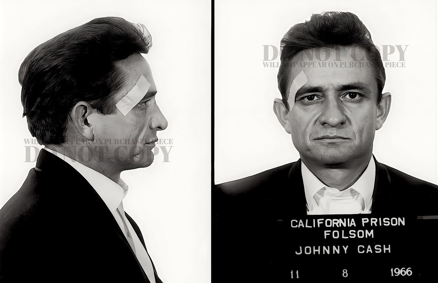 Johnny Cash Mugshot Photograph 11 X 17 | Magnificent 1966 Mug Shot Portrait | Folsom Prison | Outlaw Country | The Man In Black | Iconic Picture | 11X17 Inches | Rare Photo | Poster Art Print