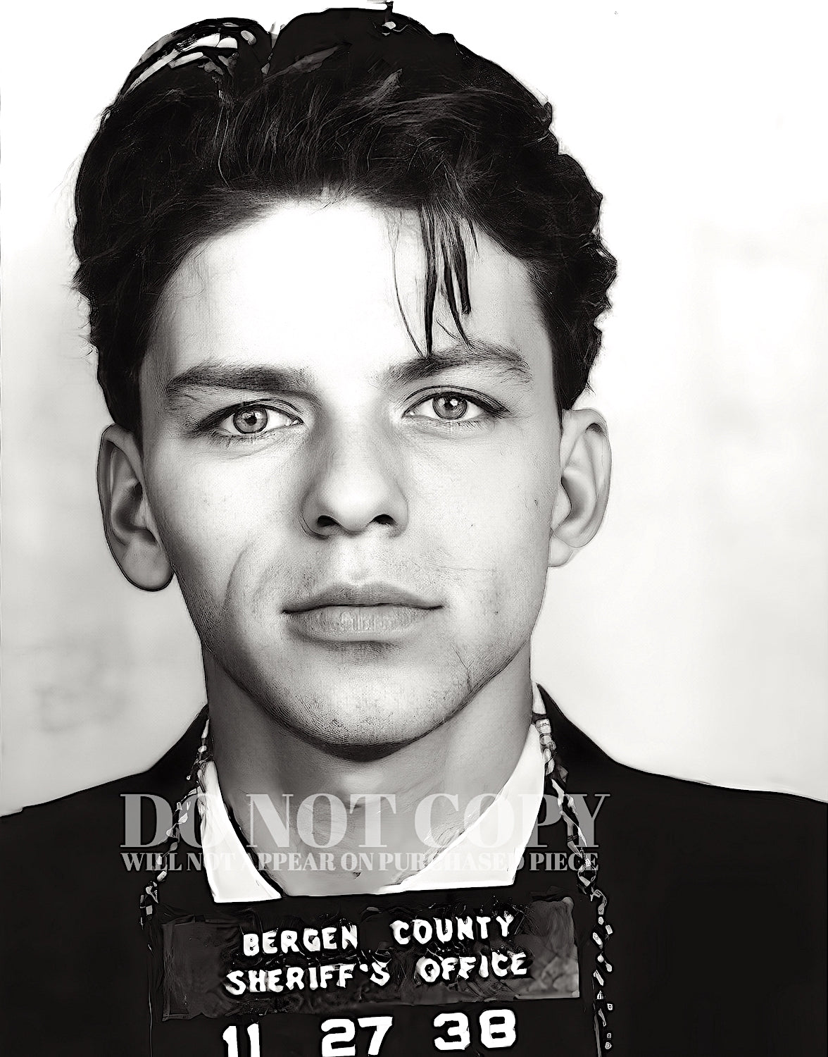 Frank Sinatra Mugshot Photograph 11 X 14 - Magnificent 1938 Mug Shot Portrait - Famous Bergen County, NJ Arrest - Legendary American Music - The Rat Pack - Iconic Singer - Rare Photo - Poster Art Print