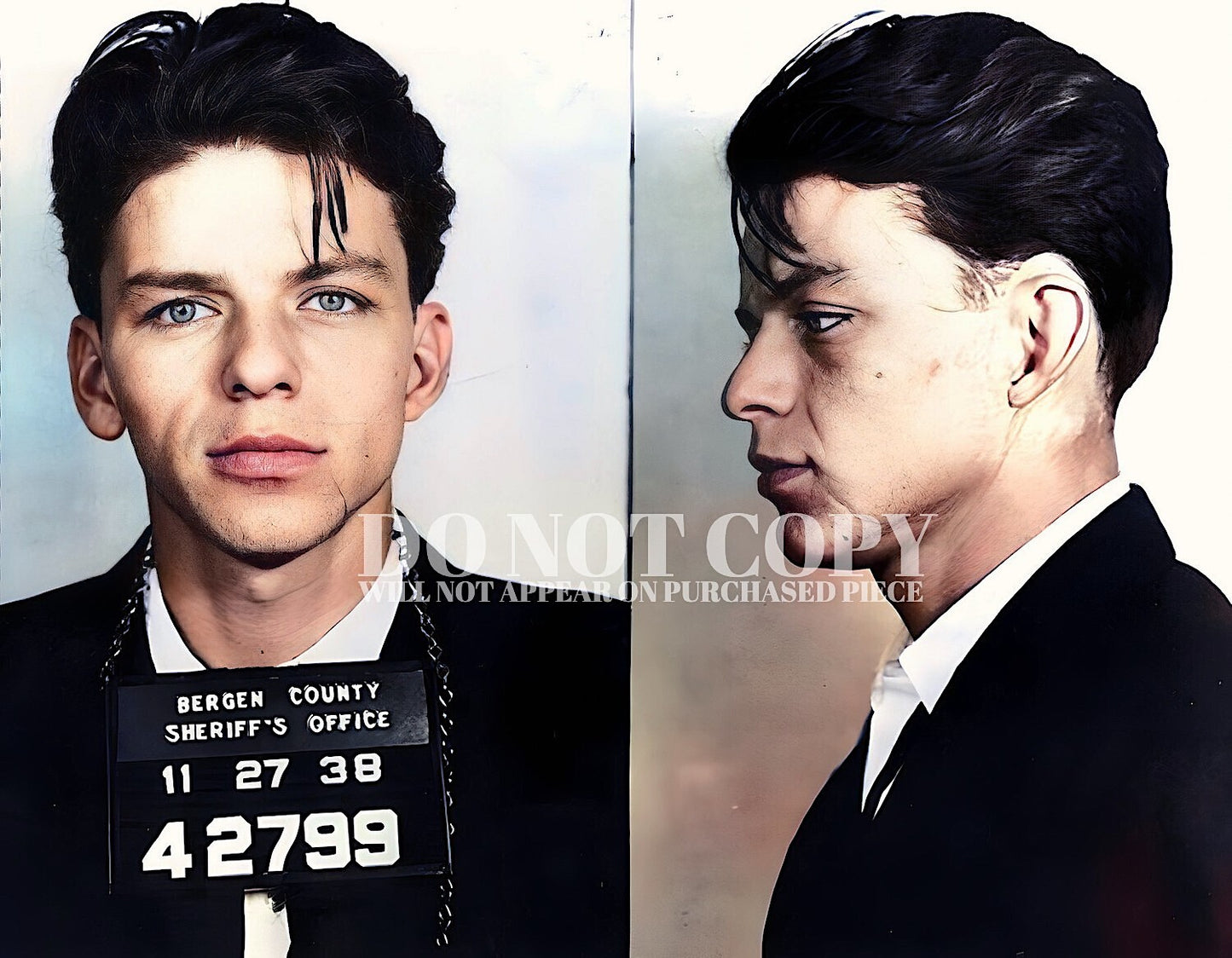 Frank Sinatra Mugshot Photograph 11 X 14 | Magnificent 1938 Mug Shot Portrait | Legendary New Jersey Arrest | Iconic Singer | The Rat Pack | Rare Photo | Poster Art Print