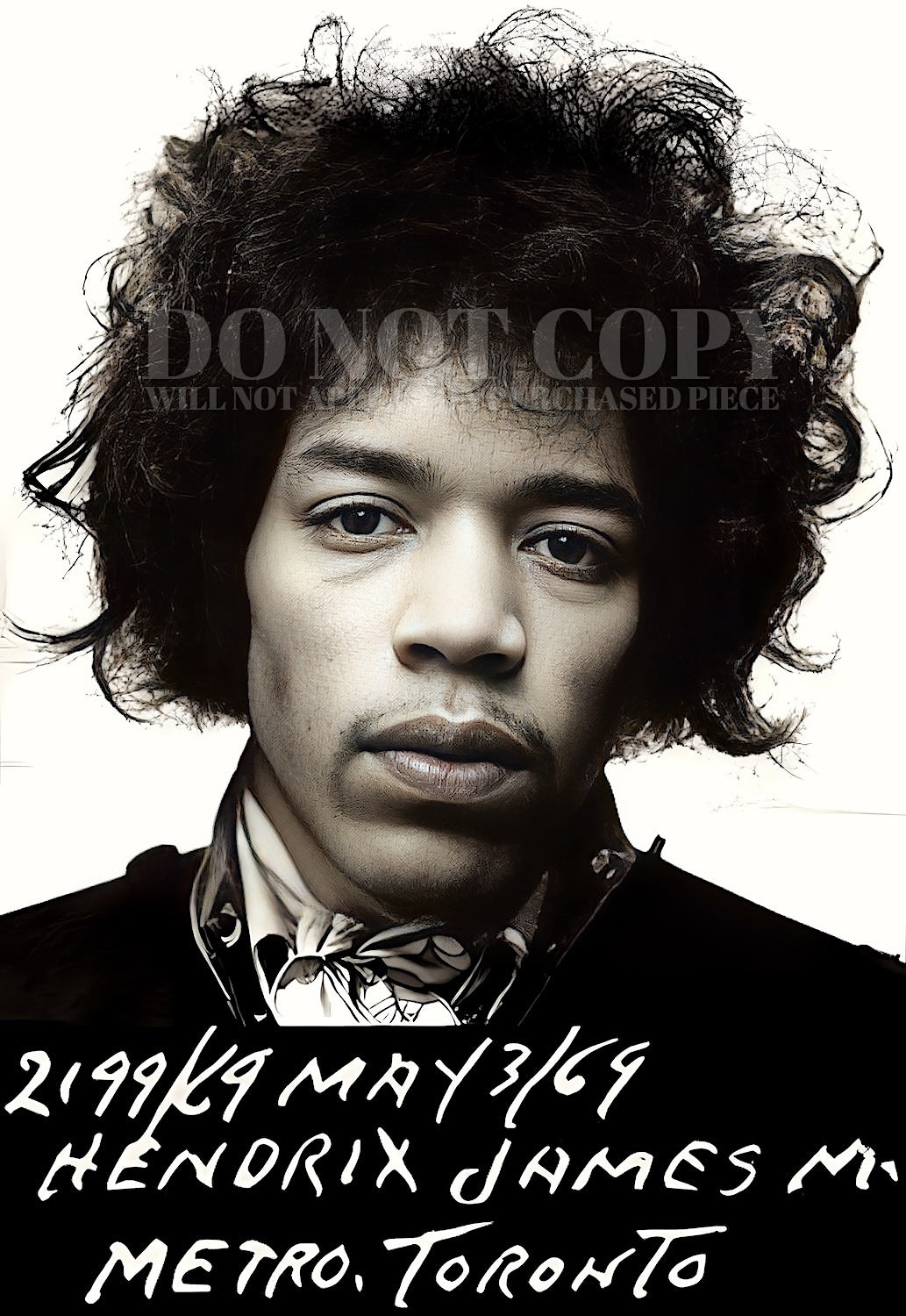 Jimi Hendrix Mugshot Photograph 11 X 16 | Magnificent 1969 Mug Shot Portrait | Famous Toronto Arrest | Legendary American Music | Rock and Roll's Most Wanted | Iconic Guitarist | Electric Guitar Warlord | 11X16 Picture | RARE Photo | Poster Art Print
