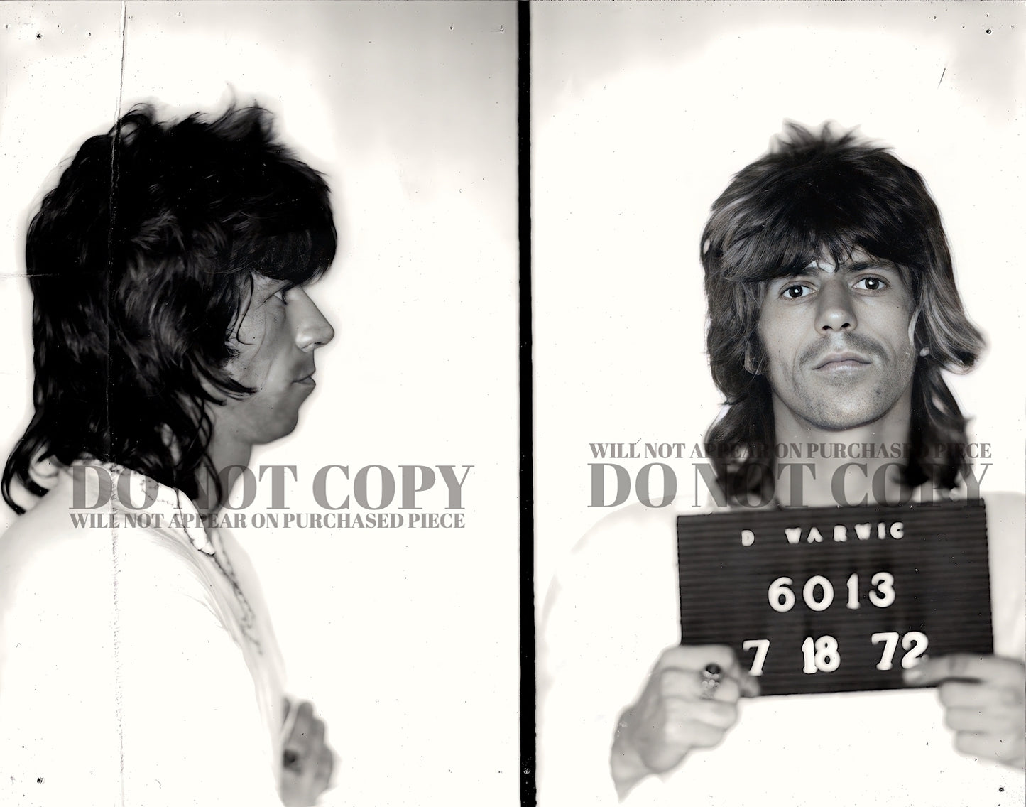 Keith Richards Mugshot Photograph 8 X 10 - Famous Warwick, Rhode Island 1972 Mug Shot Portrait - Rolling Stones - Legendary Music - Brilliant Guitarist - Rock and Roll Icon - Keef - Incredible Photo - Poster - Rare Art Print