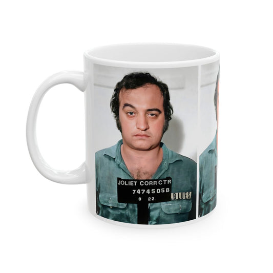 John Belushi Mugshot | Ceramic Coffee Mug 11oz | Magnificent 1980 Mug Shot Portrait | The Blues Brothers | 'Joliet' Jake Blues | American Comedy Legend | Original Art Design | Made To Order | NEW (Sealed)