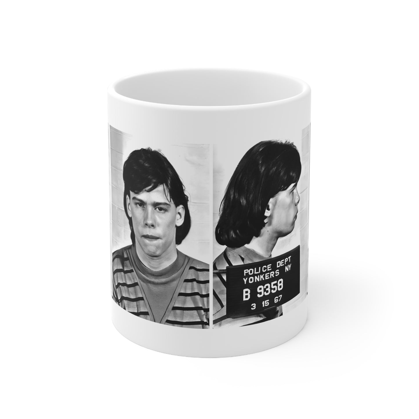 Steven Tyler Mugshot Coffee Mug 11oz | Magnificent 1967 Mug Shot Portrait | Busted | Legendary American Music | Aerosmith | Original Art Design | NEW