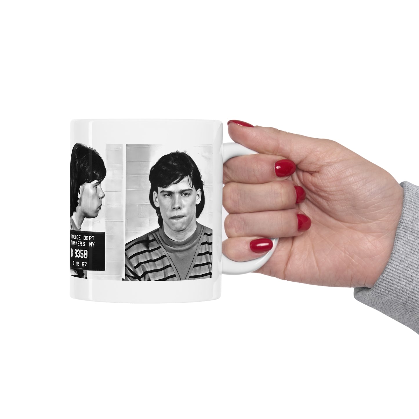 Steven Tyler Mugshot Coffee Mug 11oz | Magnificent 1967 Mug Shot Portrait | Busted | Legendary American Music | Aerosmith | Original Art Design | NEW