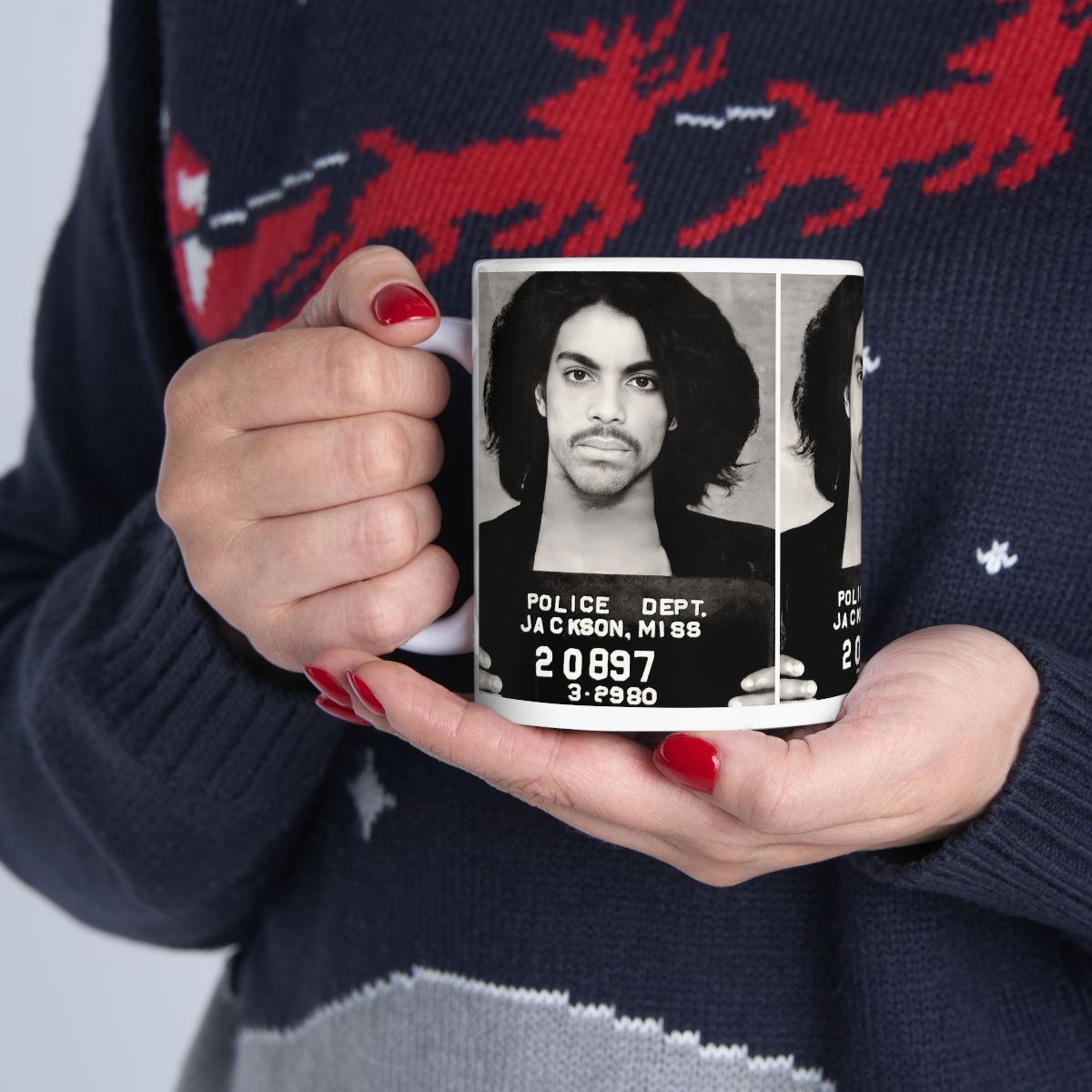 Prince Mugshot Coffee Mug 11oz | Magnificent 1980 Mug Shot Portrait | Iconic Jackson, MS Arrest Picture | Legendary American Music | Made To Order | Original Art Design | Custom Made | NEW (Sealed)