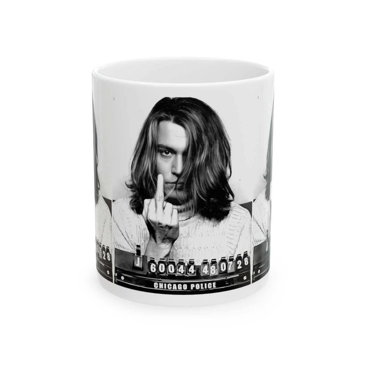 Johnny Depp Mugshot Coffee Mug 11oz | Magnificent 2001 Mug Shot Portrait | Iconic Actor | Hollywood Royalty | Legendary American Film Star | NEW