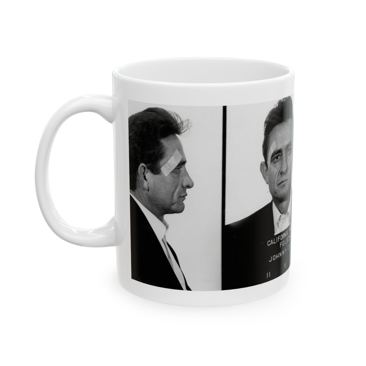 Johnny Cash Mugshot Coffee Mug 11oz | Magnificent 1966 Mug Shot Portrait | Music's Most Wanted | Famous Folsom Prison Picture | Outlaw Country | Original Art Design | Made To Order | Custom Made | NEW