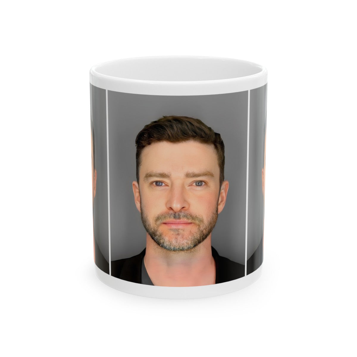 Justin Timberlake Mugshot Coffee Mug 11oz | Stunning 2024 Mug Shot Portrait | Famous Long Island Arrest | American Pop Sensation | DWI | Custom Made | NEW (Sealed)