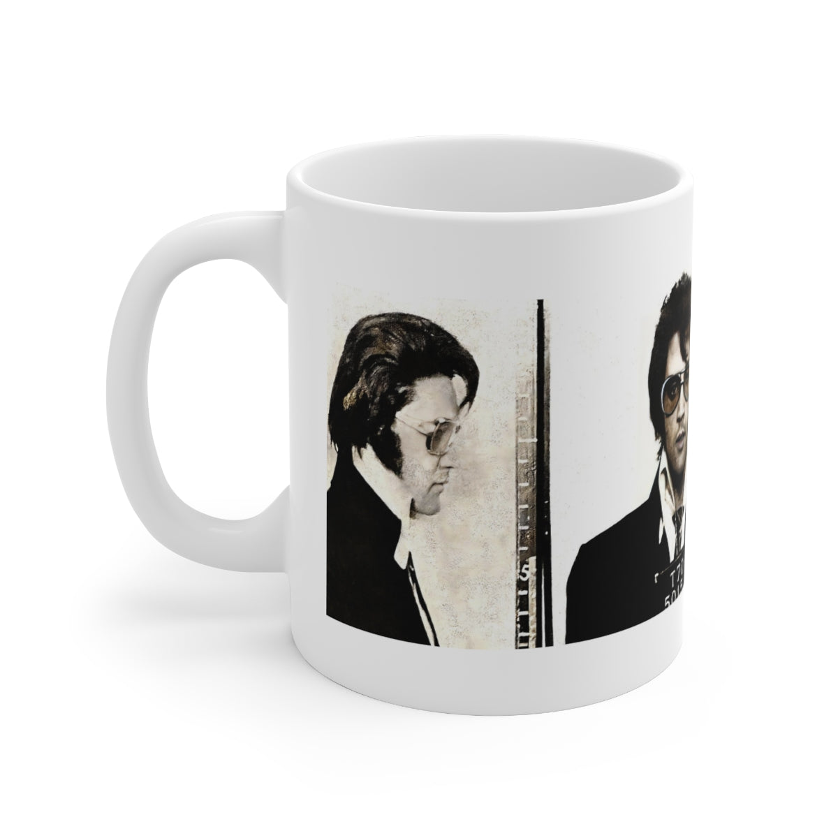 Elvis Presley Mugshot Coffee Mug 11oz | Magnificent 1970 Mug Shot Portrait | Busted | Denver, Colorado | The King | Legendary American Music | Rock and Roll | Iconic Singer | NEW