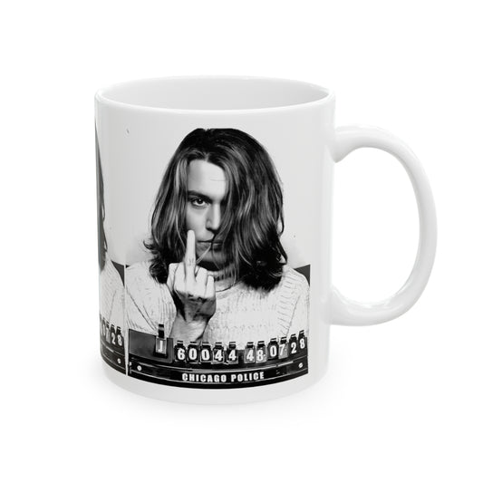 Johnny Depp Mugshot Coffee Mug 11oz | Magnificent 2001 Mug Shot Portrait | Iconic Actor | Hollywood Royalty | Legendary American Film Star | NEW