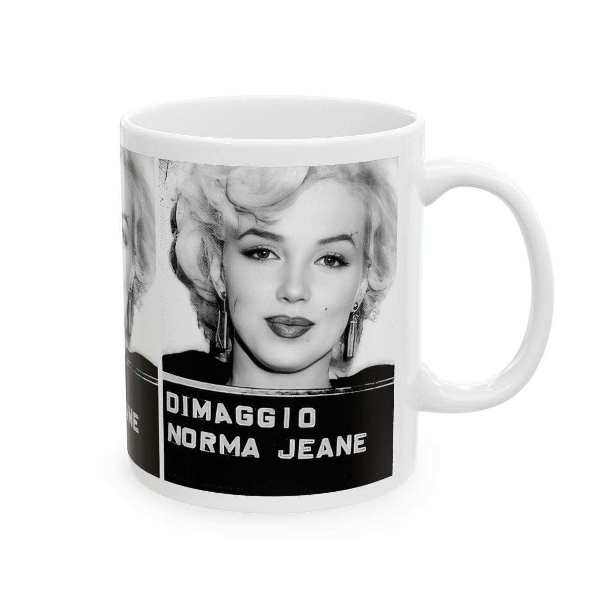 Marilyn Monroe Mugshot Coffee Mug 11oz | Magnificent 1954 USO Mug Shot Portrait | Norma Jeane | DiMaggio | The Fifties | Legendary Actress | American Icon | Hollywood Royalty | Most Wanted | Made To Order|  Original Art Design | Custom Made | NEW