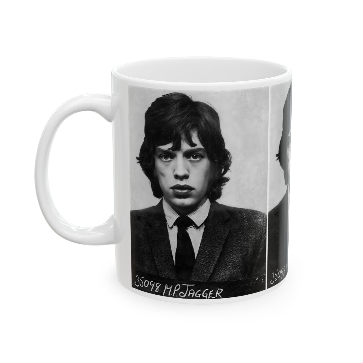 Mick Jagger Mugshot Coffee Mug 11oz | Magnificent 1967 Mug Shot Portrait | Busted | Infamous Redlands Arrest | The Rolling Stones | Original Art Design | Custom Made | NEW