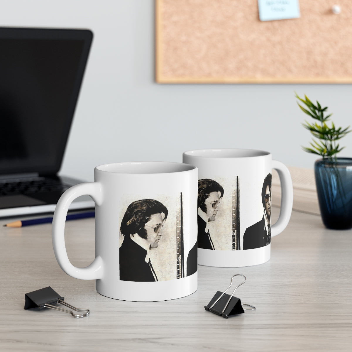 Elvis Presley Mugshot Coffee Mug 11oz | Magnificent 1970 Mug Shot Portrait | Busted | Denver, Colorado | The King | Legendary American Music | Rock and Roll | Iconic Singer | NEW