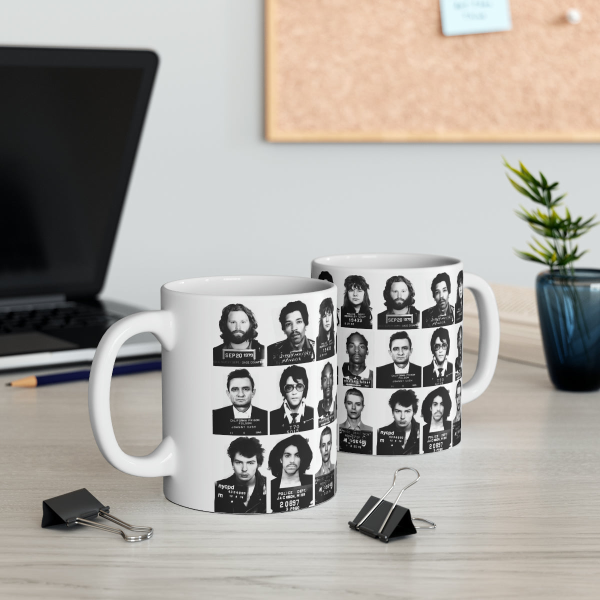 Rock and Roll Mugshots Coffee Mug 11oz | Magnificent Mug Shot Photo Collection | Busted | Famous Arrest Pictures | Original Art Design | NEW