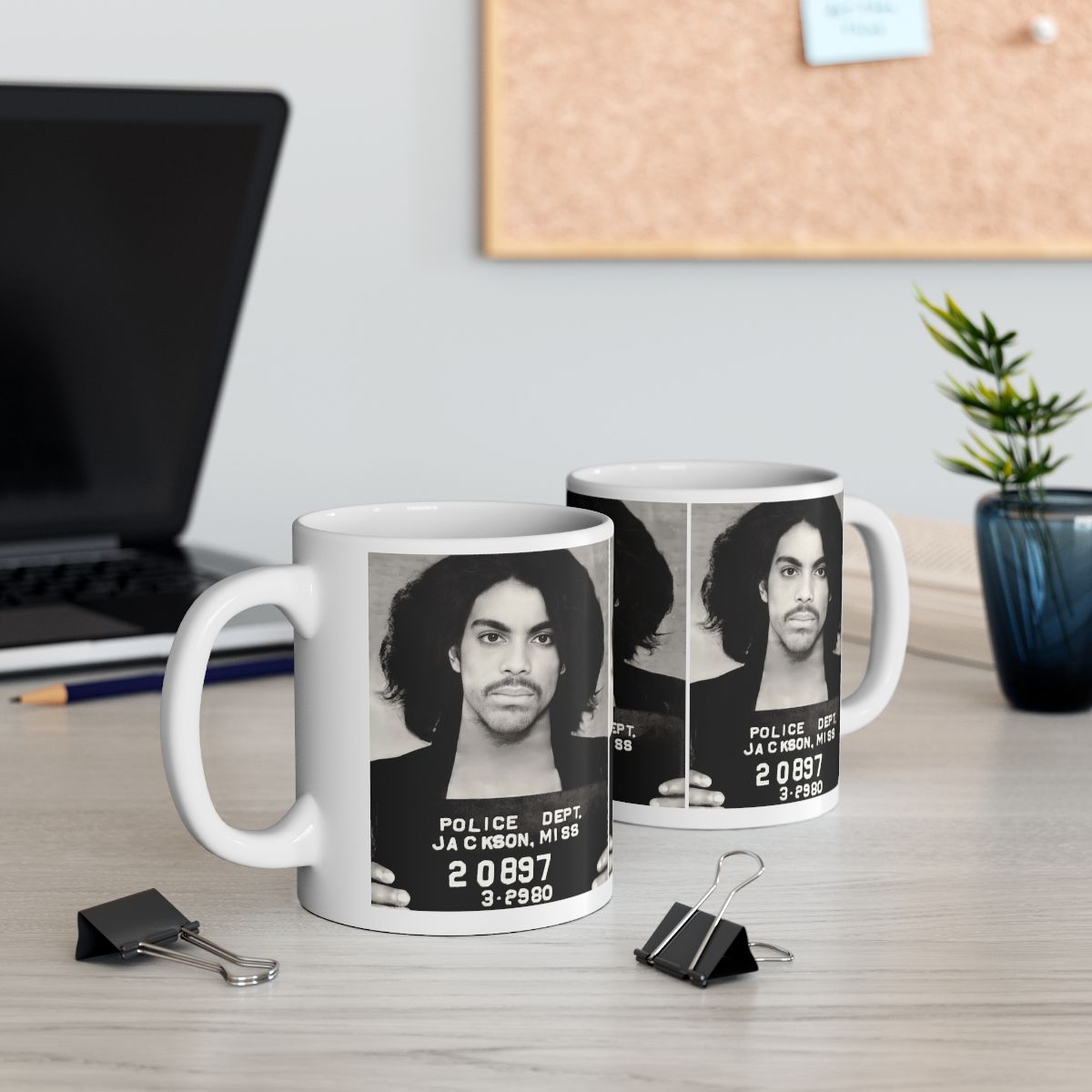 Prince Mugshot Coffee Mug 11oz | Magnificent 1980 Mug Shot Portrait | Iconic Jackson, MS Arrest Picture | Legendary American Music | Made To Order | Original Art Design | Custom Made | NEW (Sealed)