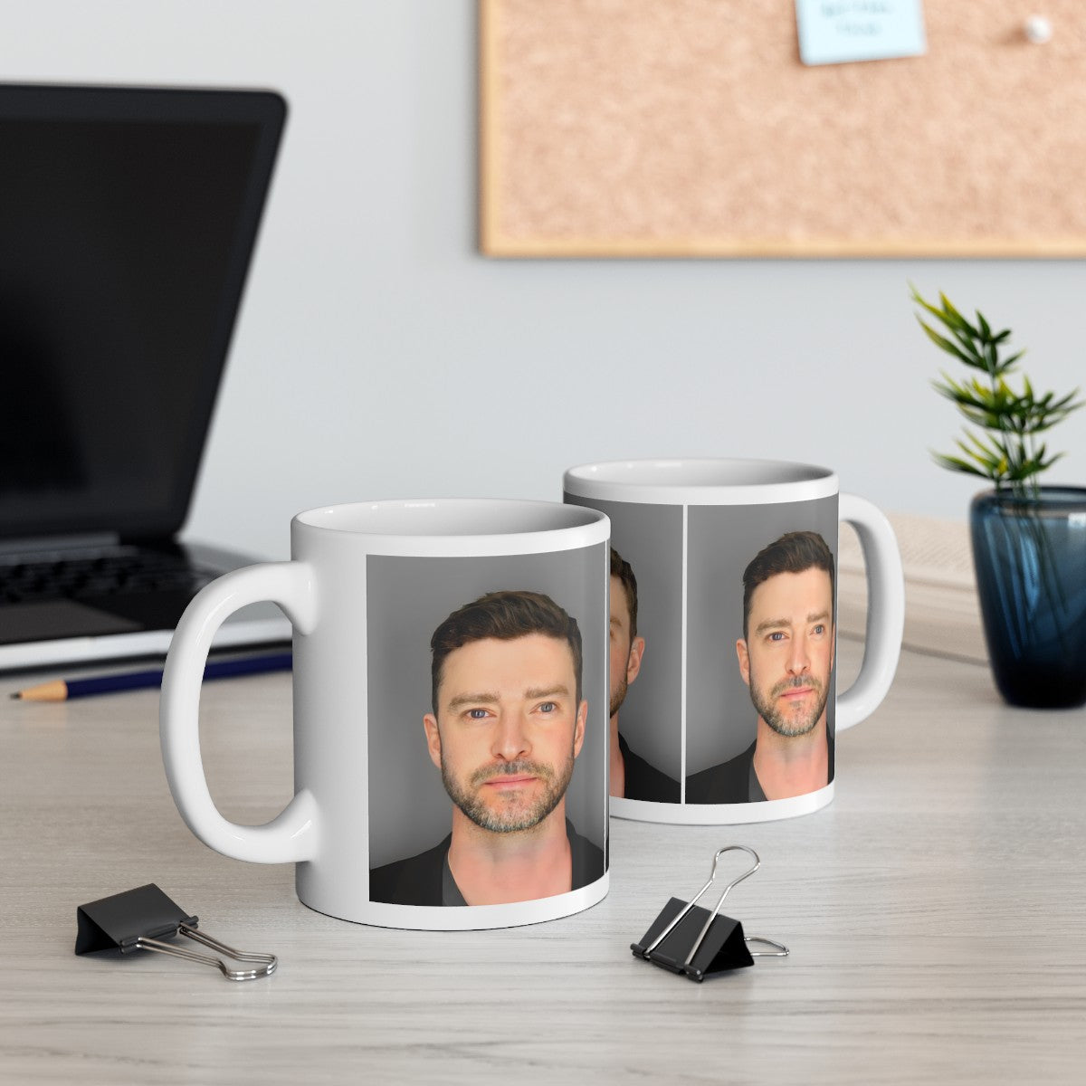 Justin Timberlake Mugshot Coffee Mug 11oz | Stunning 2024 Mug Shot Portrait | Famous Long Island Arrest | American Pop Sensation | DWI | Custom Made | NEW (Sealed)