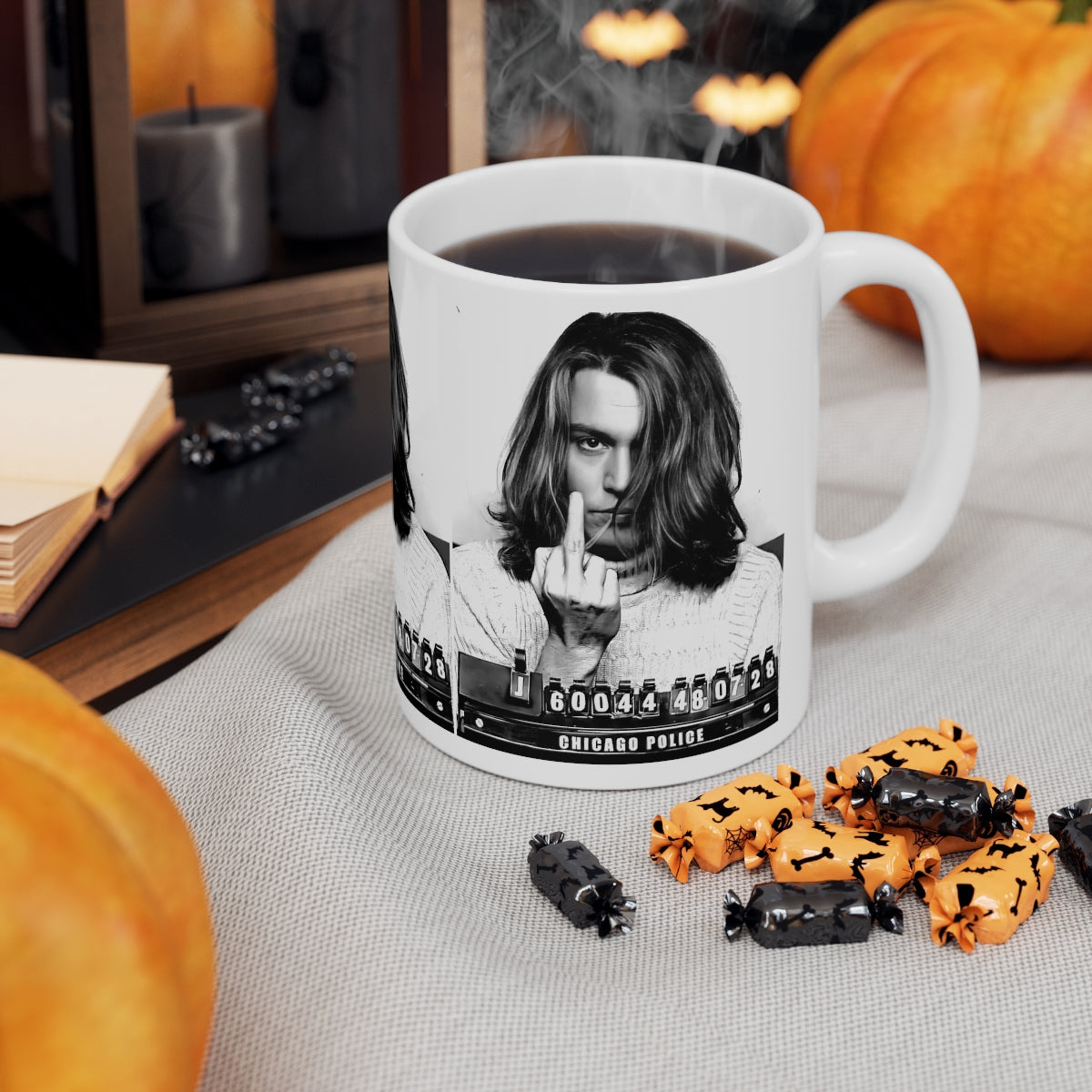 Johnny Depp Mugshot Coffee Mug 11oz | Magnificent 2001 Mug Shot Portrait | Iconic Actor | Hollywood Royalty | Legendary American Film Star | NEW