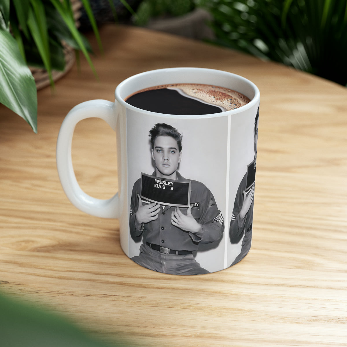 Elvis Presley Mugshot Coffee Mug 11oz | Magnificent 1960 Army Portrait | Iconic Military Mug Shot Picture | The King | Legendary American Music | Rock and Roll | NEW