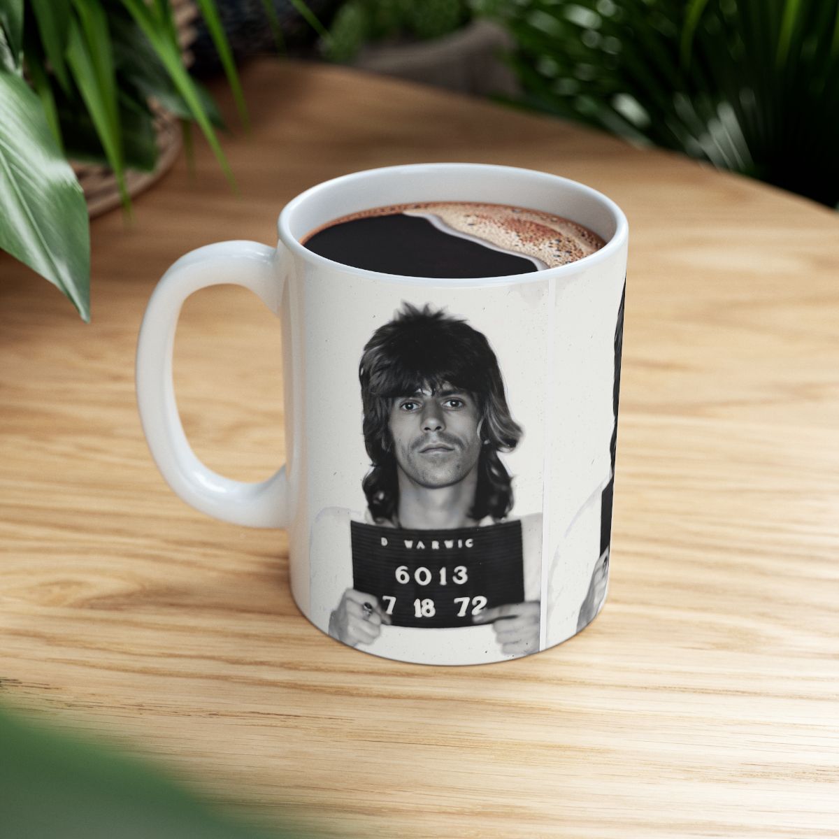 Keith Richards Mugshot Coffee Mug 11oz | Magnificent 1972 Mug Shot Portrait | Busted | Famous Warwick, RI Arrest | Rolling Stones | Made To Order | Original Art Design | Custom Made | NEW