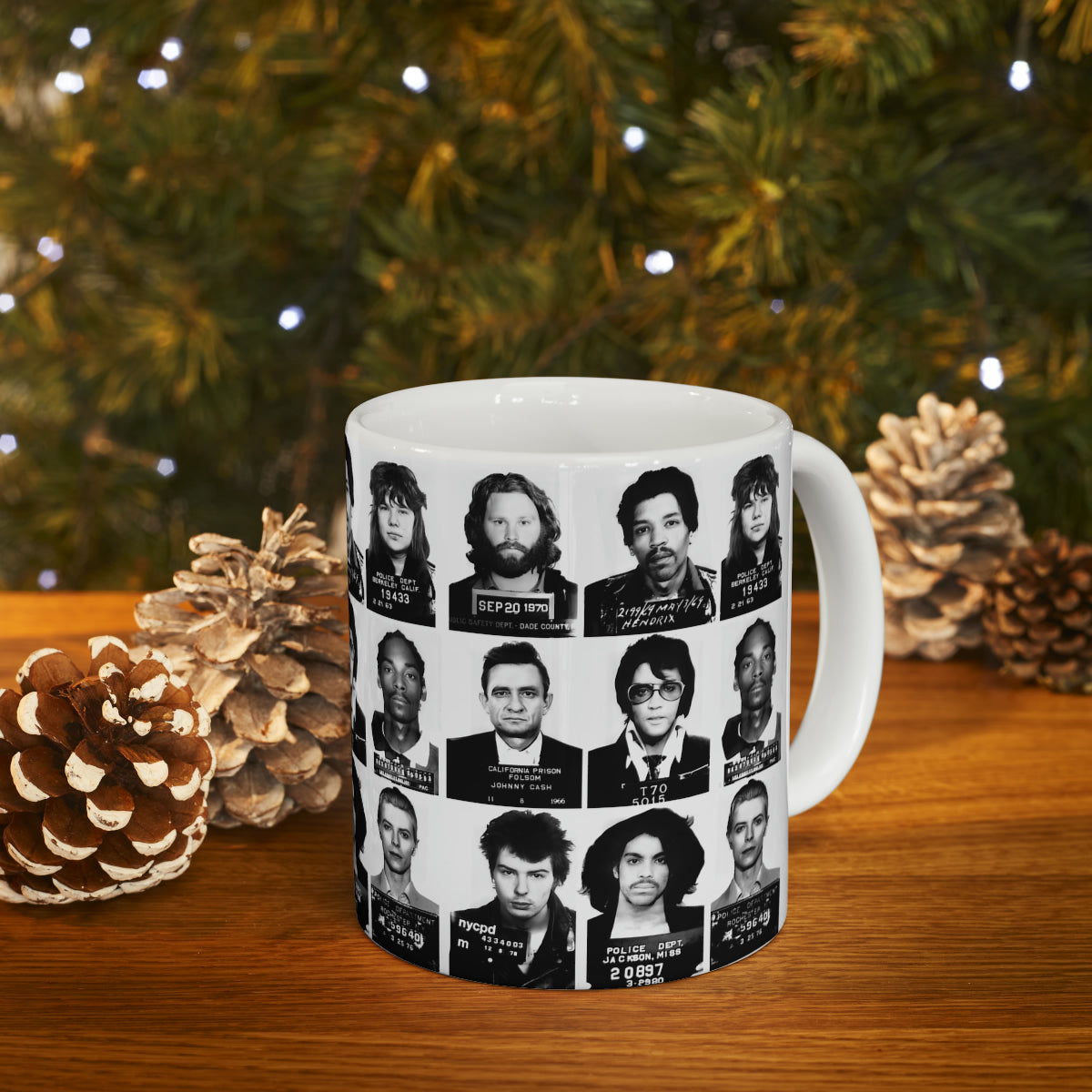 Rock and Roll Mugshots Coffee Mug 11oz | Magnificent Mug Shot Photo Collection | Busted | Famous Arrest Pictures | Original Art Design | NEW