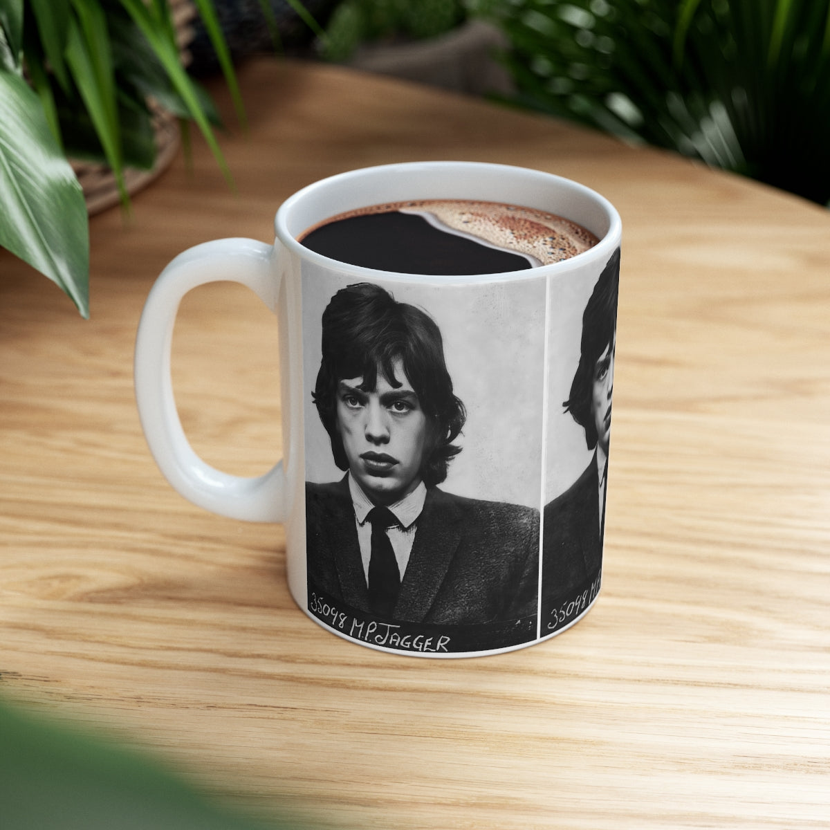 Mick Jagger Mugshot Coffee Mug 11oz | Magnificent 1967 Mug Shot Portrait | Busted | Infamous Redlands Arrest | The Rolling Stones | Original Art Design | Custom Made | NEW