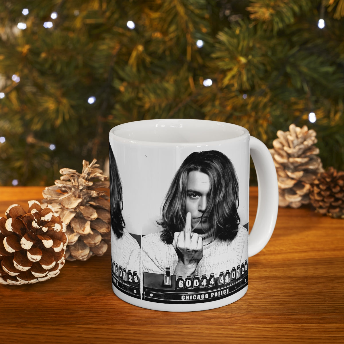 Johnny Depp Mugshot Coffee Mug 11oz | Magnificent 2001 Mug Shot Portrait | Iconic Actor | Hollywood Royalty | Legendary American Film Star | NEW