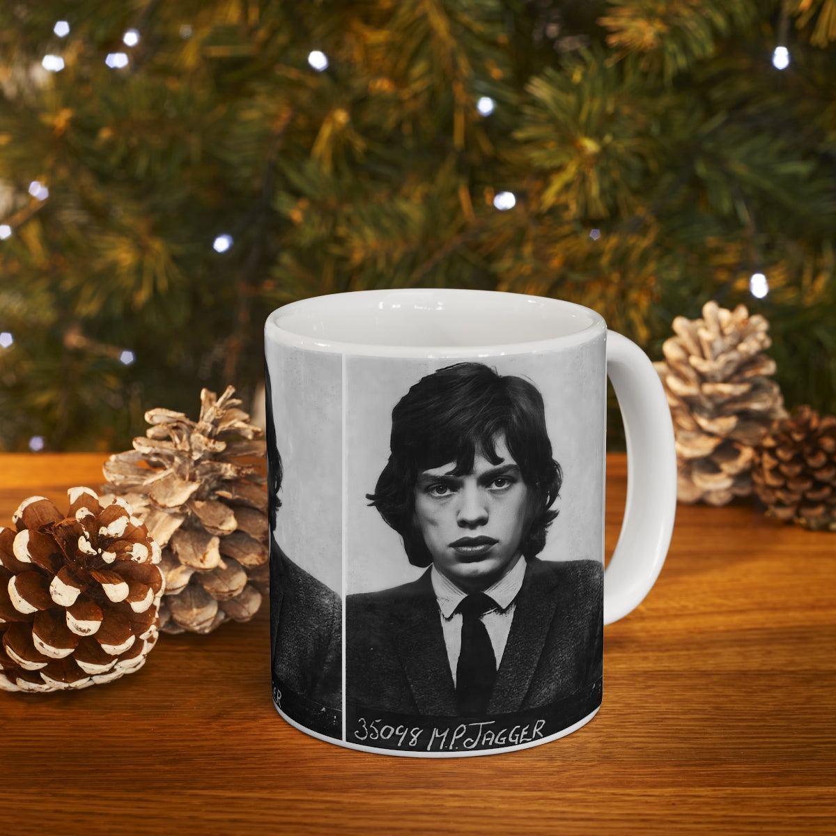 Mick Jagger Mugshot Coffee Mug 11oz | Magnificent 1967 Mug Shot Portrait | Busted | Infamous Redlands Arrest | The Rolling Stones | Original Art Design | Custom Made | NEW