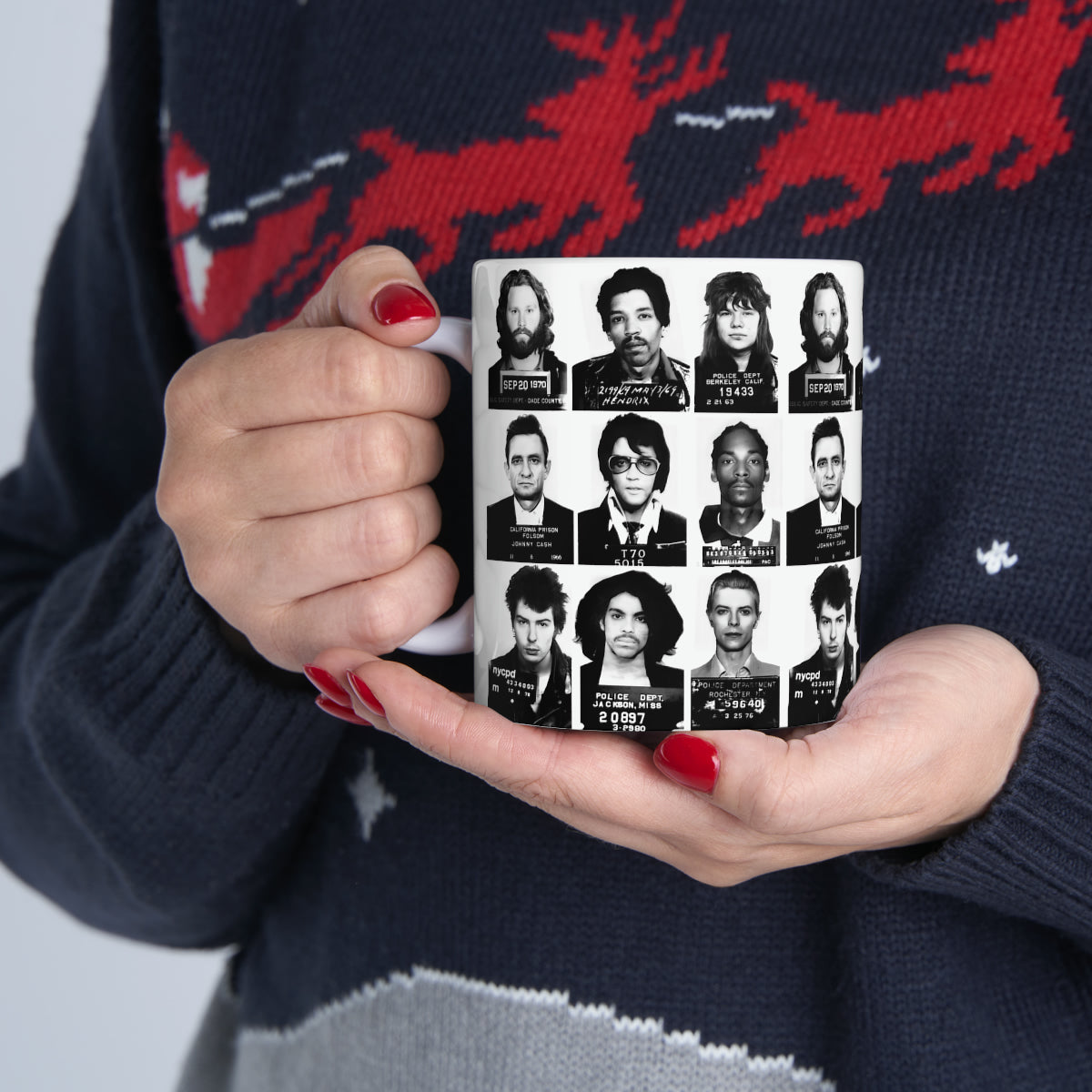 Rock and Roll Mugshots Coffee Mug 11oz | Magnificent Mug Shot Photo Collection | Busted | Famous Arrest Pictures | Original Art Design | NEW