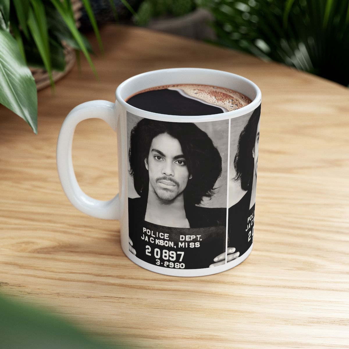 Prince Mugshot Coffee Mug 11oz | Magnificent 1980 Mug Shot Portrait | Iconic Jackson, MS Arrest Picture | Legendary American Music | Made To Order | Original Art Design | Custom Made | NEW (Sealed)