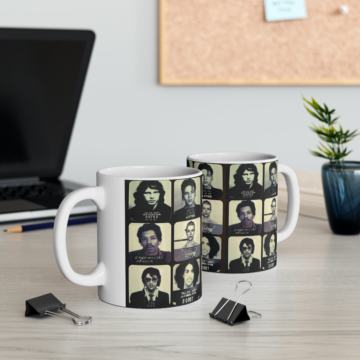 The Greatest Mugshots In Music | Coffee Mug 11oz | Magnificent Mug Shot Photo Collection | Custom Made | Famous Arrest Pictures | Original Art Design | NEW